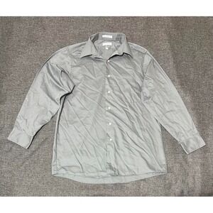 Van Heusen Regular Fit Men's 15 1/2 32/33 M Gray Long Sleeve Shirt